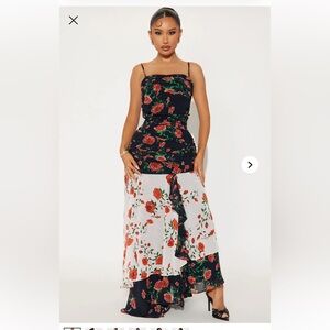 Floral Maxi Dress Plus Sz 1X nwt